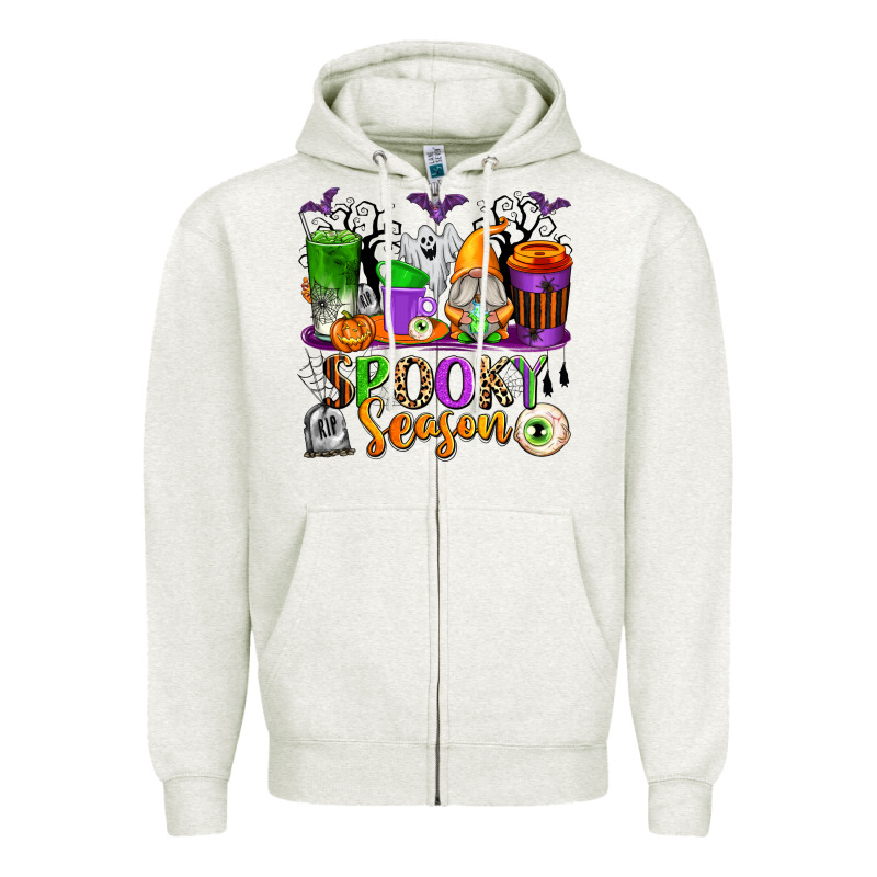 Spooky Season Coffee Cups Zipper Hoodie by texasbilliewilder | Teevron