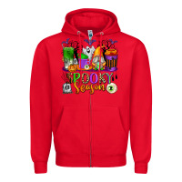 Red Spooky Season Coffee Cups Zipper Hoodie - texasbilliewilder