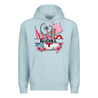 Blue Mist costom name nurse hat and elements Premium Hoodie - AdoDesignShop