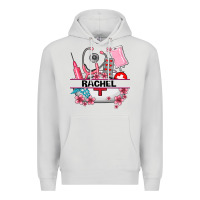 Dove Grey costom name nurse hat and elements Premium Hoodie - AdoDesignShop