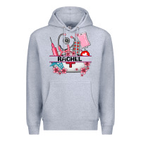 Heather Grey costom name nurse hat and elements Premium Hoodie - AdoDesignShop