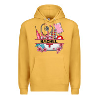 Mustard costom name nurse hat and elements Premium Hoodie - AdoDesignShop