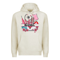 Oatmeal Heather costom name nurse hat and elements Premium Hoodie - AdoDesignShop