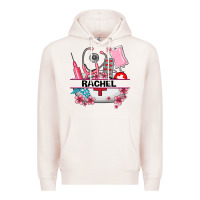 Pale Pink costom name nurse hat and elements Premium Hoodie - AdoDesignShop