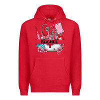 Red costom name nurse hat and elements Premium Hoodie - AdoDesignShop