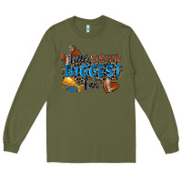 Army Green little sister biggest fan football Long Sleeve Tee - Zillion Design Studio
