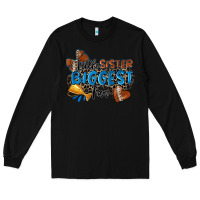 Black little sister biggest fan football Long Sleeve Tee - Zillion Design Studio