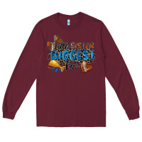 Burgundy little sister biggest fan football Long Sleeve Tee - Zillion Design Studio