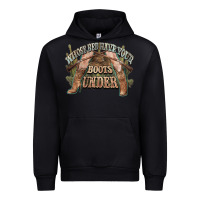 Black whose bed have your boots under cowboy western Urban Hoodie - NancyCooperArtShop