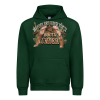 Forest Green whose bed have your boots under cowboy western Urban Hoodie - NancyCooperArtShop