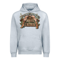 Heather Grey whose bed have your boots under cowboy western Urban Hoodie - NancyCooperArtShop
