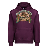 Mauve Wine whose bed have your boots under cowboy western Urban Hoodie - NancyCooperArtShop