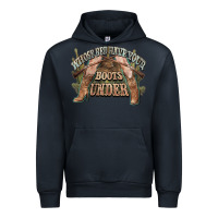 Navy whose bed have your boots under cowboy western Urban Hoodie - NancyCooperArtShop