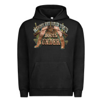 Pigment Black whose bed have your boots under cowboy western Urban Hoodie - NancyCooperArtShop