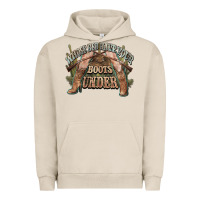 Pigment French Oak whose bed have your boots under cowboy western Urban Hoodie - NancyCooperArtShop