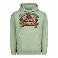 Pigment Oil Green whose bed have your boots under cowboy western Urban Hoodie - NancyCooperArtShop
