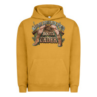 Pigment Peanut Butter whose bed have your boots under cowboy western Urban Hoodie - NancyCooperArtShop