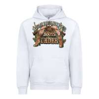 White whose bed have your boots under cowboy western Urban Hoodie - NancyCooperArtShop