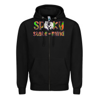 Black Spooky State of Mind Zipper Hoodie - texasbilliewilder