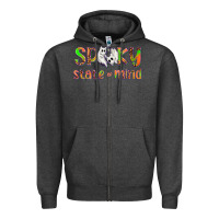Charcoal Heather Spooky State of Mind Zipper Hoodie - texasbilliewilder