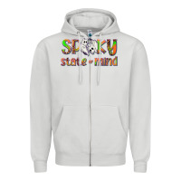 Dove Grey Spooky State of Mind Zipper Hoodie - texasbilliewilder