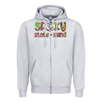 Heather Grey Spooky State of Mind Zipper Hoodie - texasbilliewilder