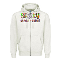 Oatmeal Heather Spooky State of Mind Zipper Hoodie - texasbilliewilder