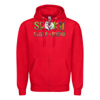 Red Spooky State of Mind Zipper Hoodie - texasbilliewilder