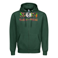 Sports Green Spooky State of Mind Zipper Hoodie - texasbilliewilder