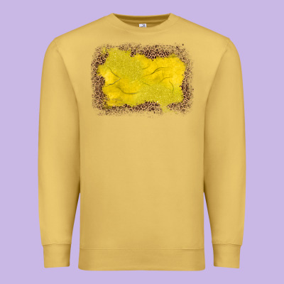 Gemstone Yellow Leopard Background Premium Sweatshirt Designed By Jahusdesignshop
