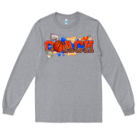 Heather Grey basketball coach Long Sleeve Tee - texasbilliewilder