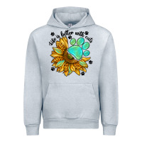 Heather Grey life is better with cats Urban Hoodie - NancyCooperArtShop