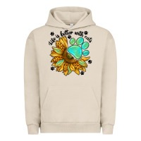 Pigment French Oak life is better with cats Urban Hoodie - NancyCooperArtShop