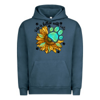 Pigment Midnight Navy life is better with cats Urban Hoodie - NancyCooperArtShop
