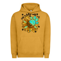 Pigment Peanut Butter life is better with cats Urban Hoodie - NancyCooperArtShop