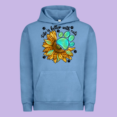 Life Is Better With Cats Urban Hoodie Designed By Nancycooperartshop