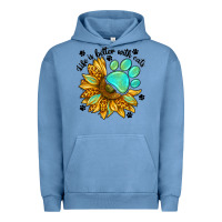 Pigment Pebble Blue life is better with cats Urban Hoodie - NancyCooperArtShop
