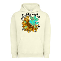 Pigment Pistachio life is better with cats Urban Hoodie - NancyCooperArtShop