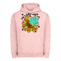 Pigment Salmon life is better with cats Urban Hoodie - NancyCooperArtShop