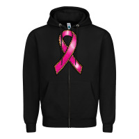 Black breast cancer ribbon Zipper Hoodie - RanaPortraitStore