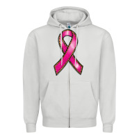 Dove Grey breast cancer ribbon Zipper Hoodie - RanaPortraitStore