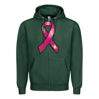 Sports Green breast cancer ribbon Zipper Hoodie - RanaPortraitStore