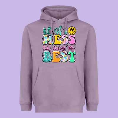 Bit Of A Mess But Doing My Best Heavyweight Hoodie Designed By Jahusdesignshop
