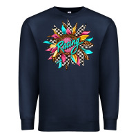 Navy racing sunflower front Premium Sweatshirt - AdoDesignShop