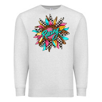 Oatmeal Heather racing sunflower front Premium Sweatshirt - AdoDesignShop