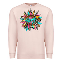 Pale Pink racing sunflower front Premium Sweatshirt - AdoDesignShop