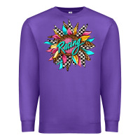 Purple racing sunflower front Premium Sweatshirt - AdoDesignShop