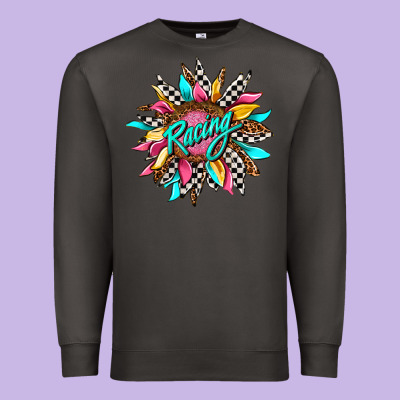 Racing Sunflower Front Premium Sweatshirt Designed By Adodesignshop