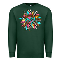 Sports Green racing sunflower front Premium Sweatshirt - AdoDesignShop