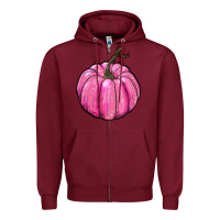 Burgundy breast cancer awereness pumpkin Zipper Hoodie - RanaPortraitStore
